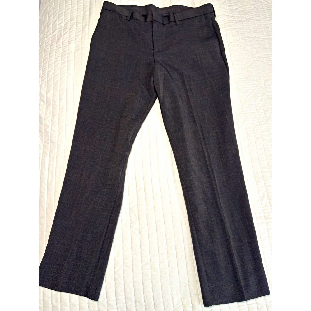 Perry Ellis Portfolio Gray Herringbone Dress Pants | Slim Fit | 34